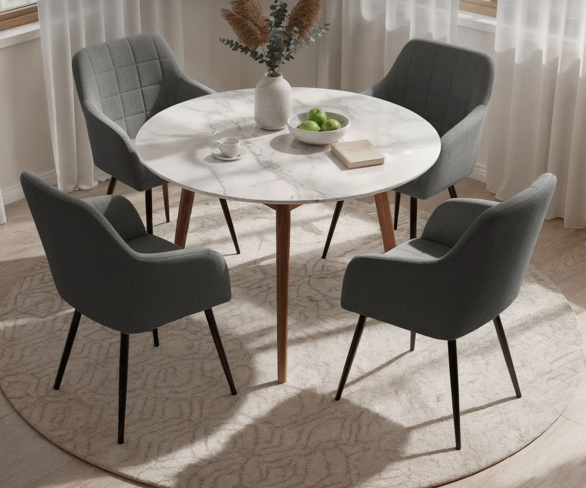 Set scaune Akord Luxano Lumos 4pcs (Dark Graphite/Black)