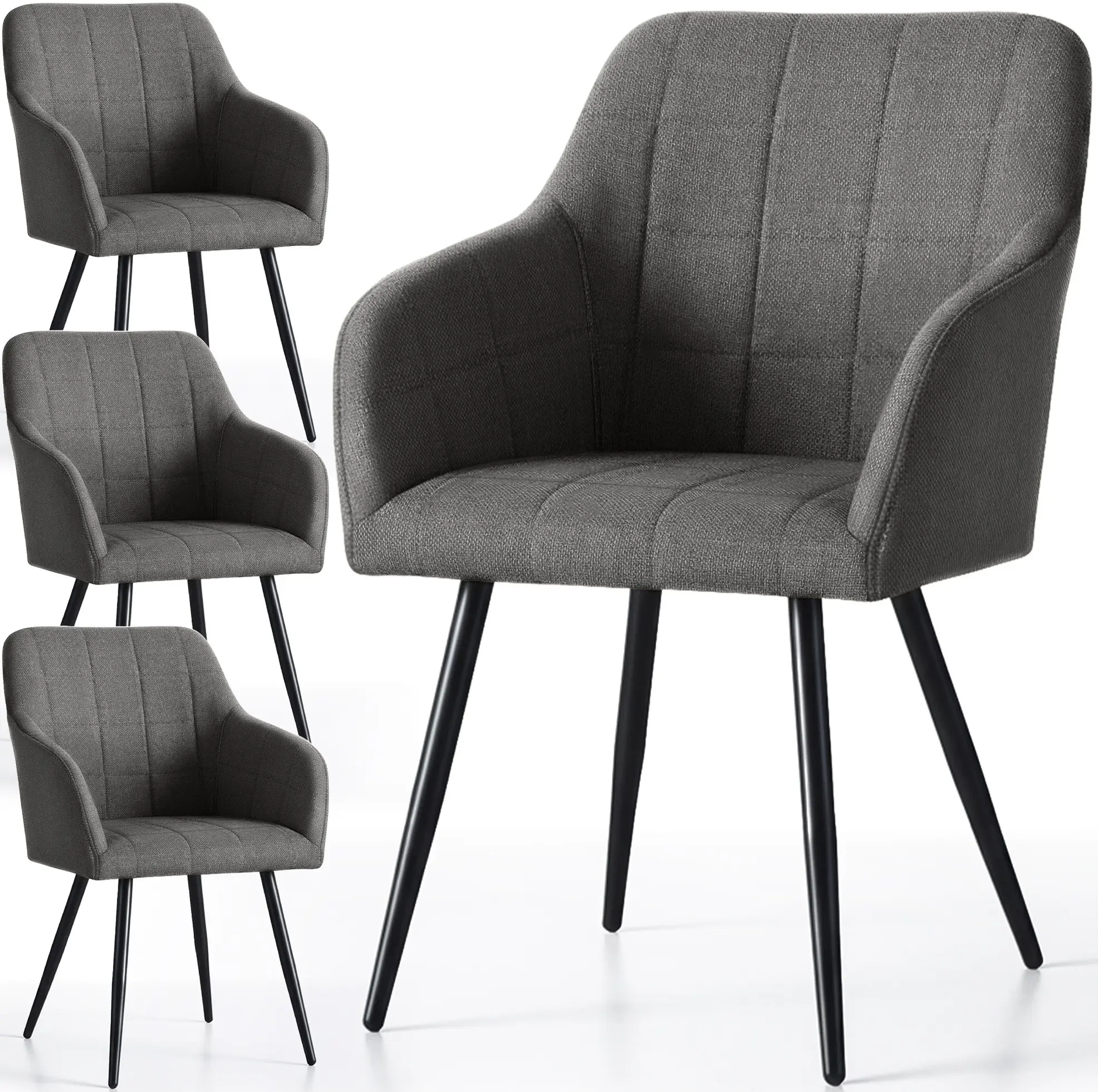 Set scaune Akord Luxano Lumos 4pcs (Dark Graphite/Black)