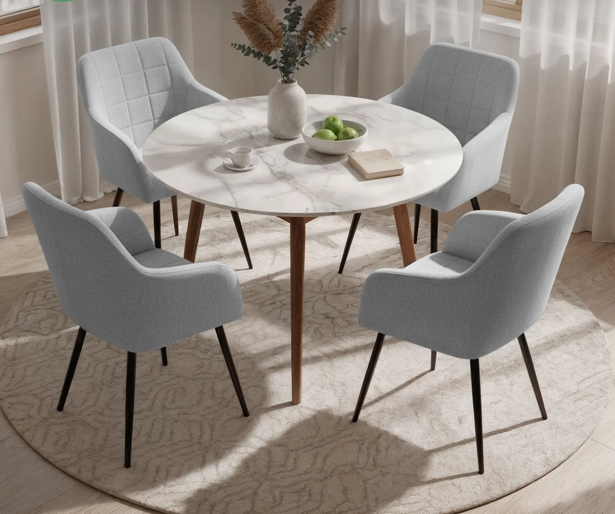 Set scaune Akord Luxano Lumos 4pcs (Light Grey/Black)