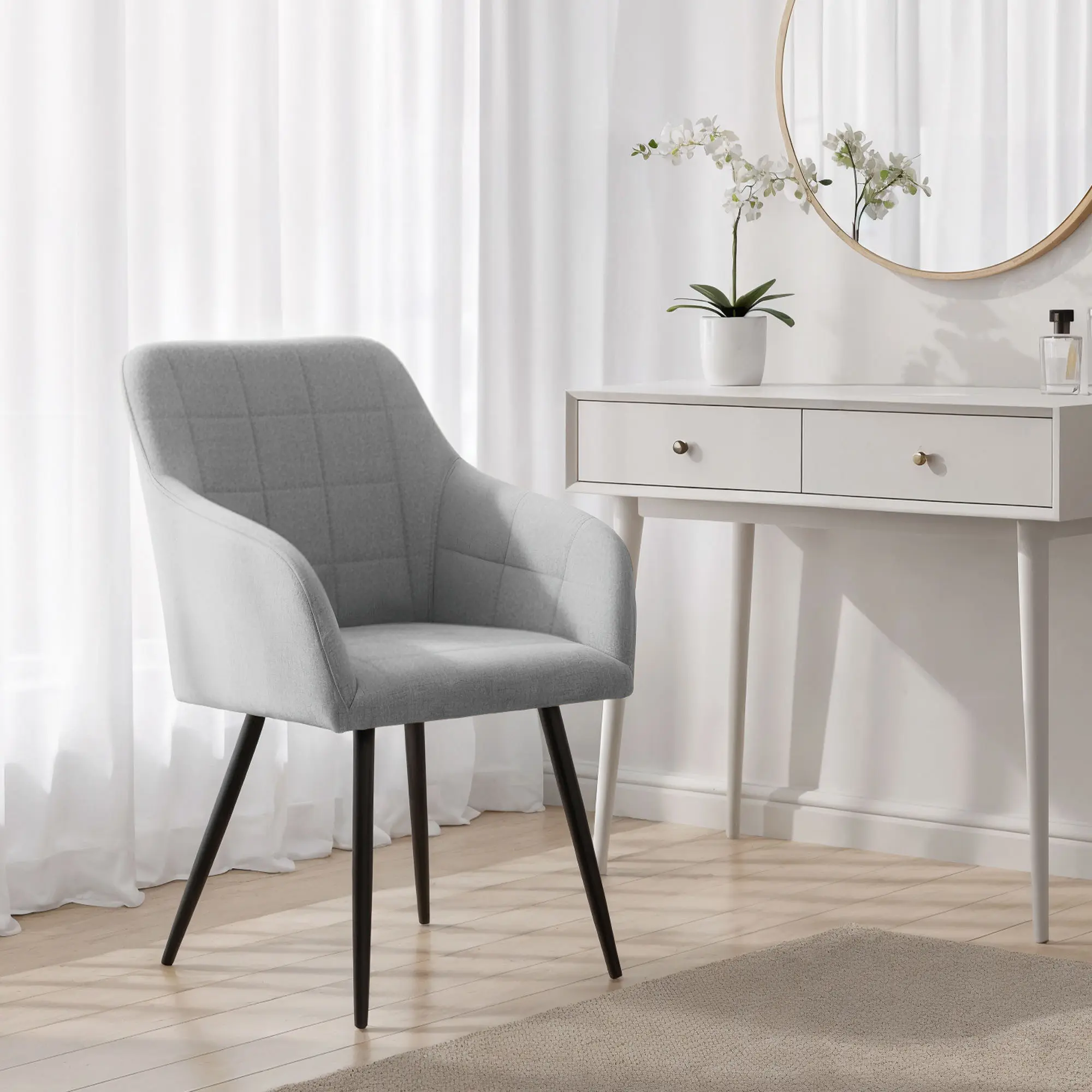 Set scaune Akord Luxano Lumos 4pcs (Light Grey/Black)