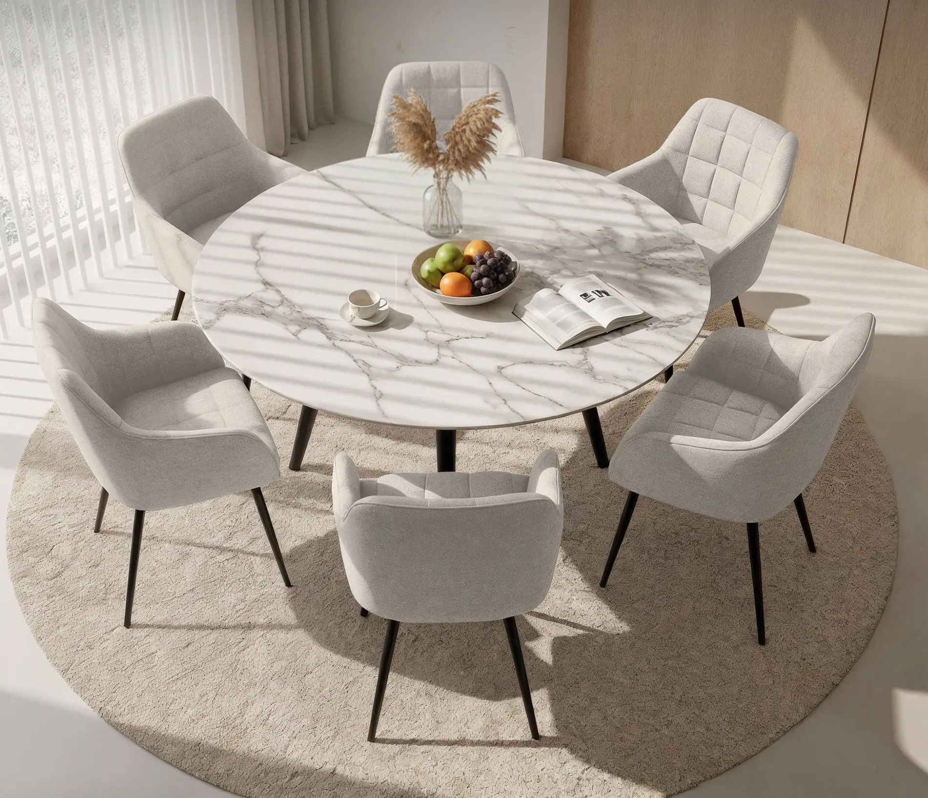 Set scaune Akord Luxano Lumos 6pcs (Cream/Black)