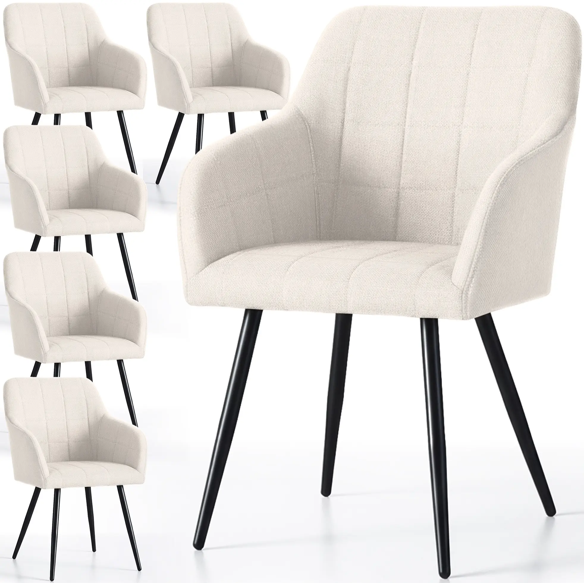 Set scaune Akord Luxano Lumos 6pcs (Cream/Black)