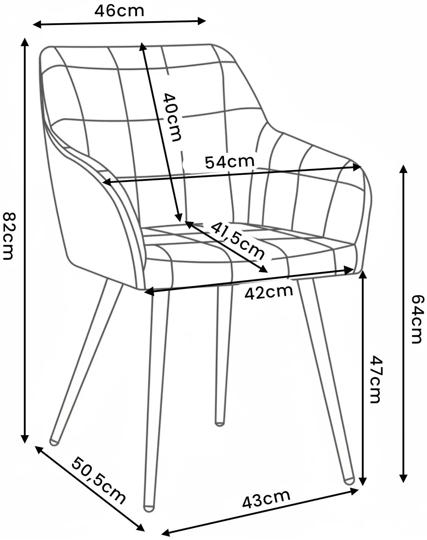 Set scaune Akord Luxano Lumos 6pcs (Cream/Black)