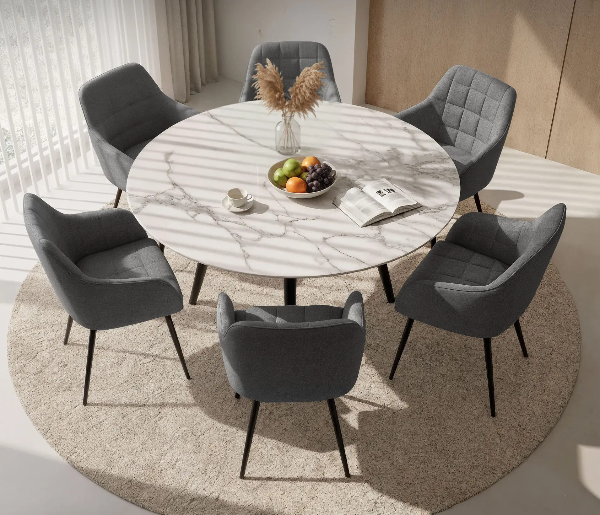 Set scaune Akord Luxano Lumos 6pcs (Dark Graphite/Black)