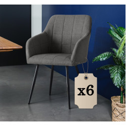Set scaune Akord Luxano Lumos 6pcs (Dark Graphite/Black)