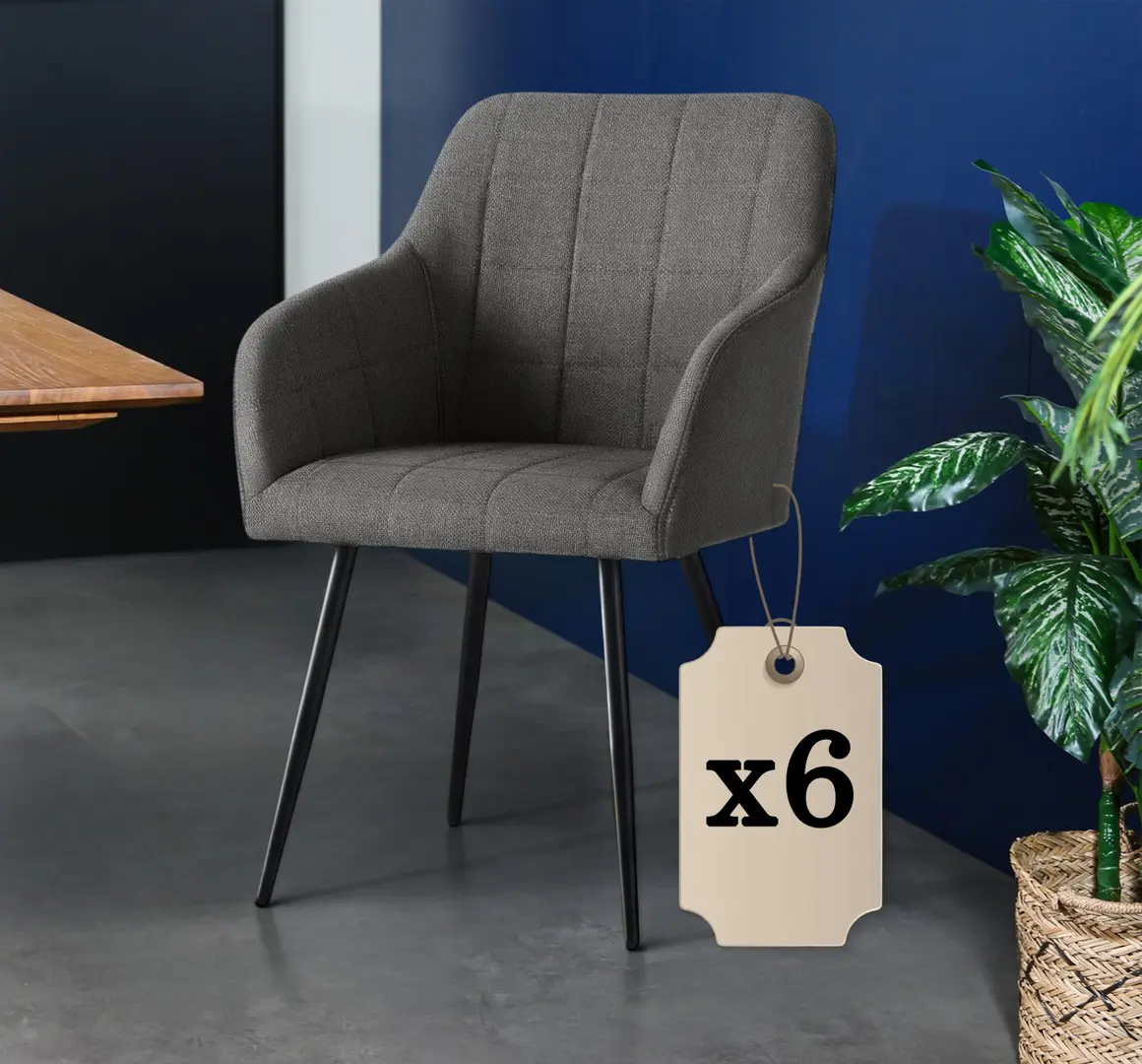 Set scaune Akord Luxano Lumos 6pcs (Dark Graphite/Black)
