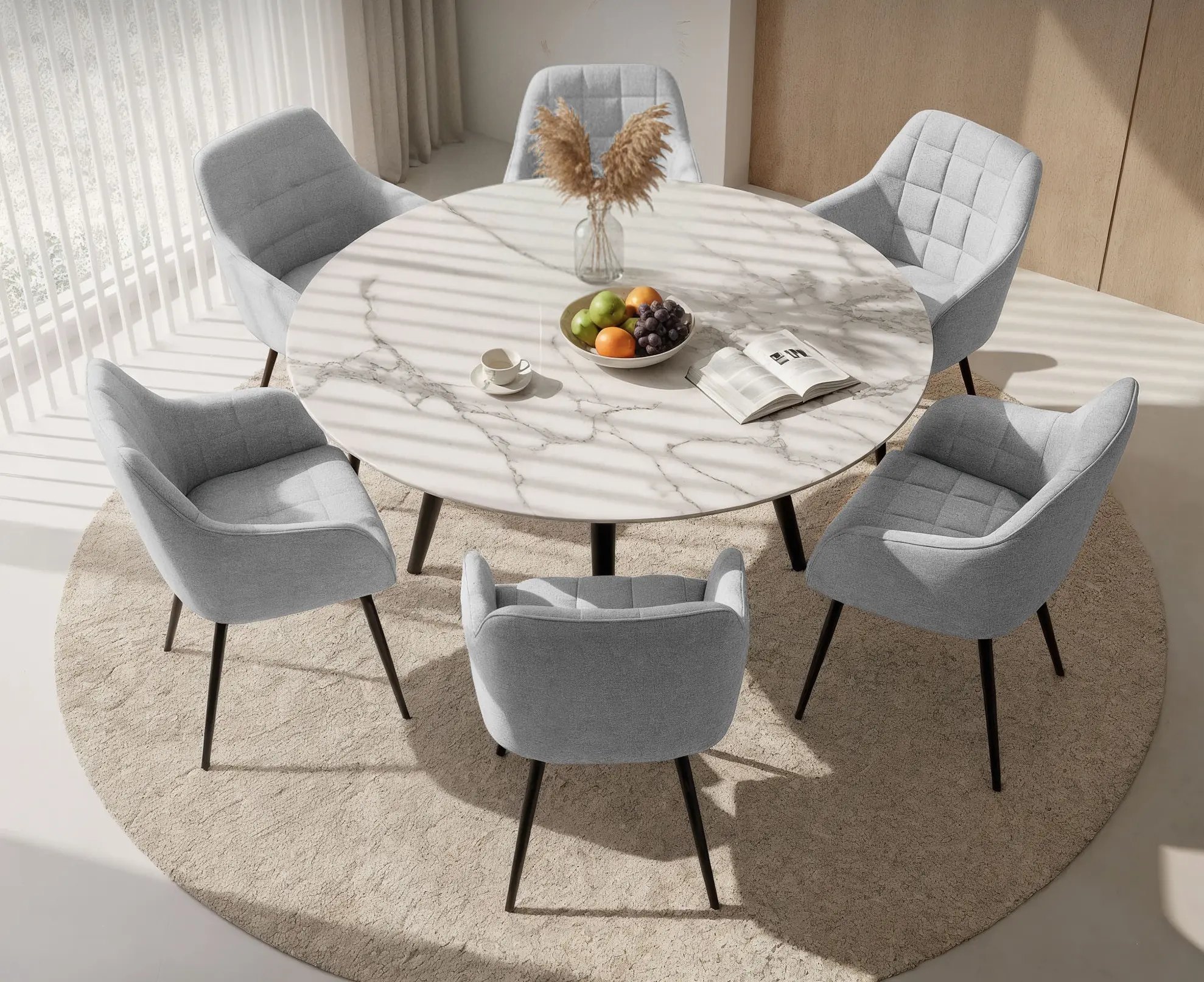 Set scaune Akord Luxano Lumos 6pcs (Grey/Black)