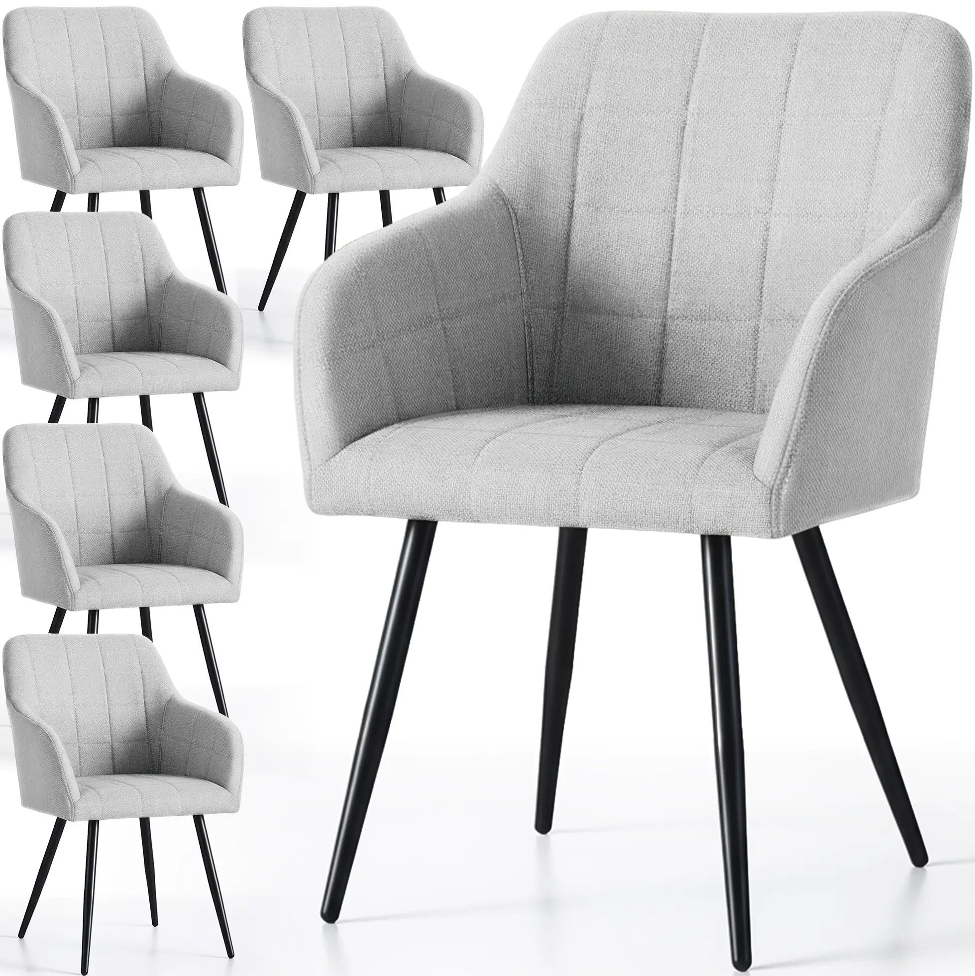 Set scaune Akord Luxano Lumos 6pcs (Grey/Black)