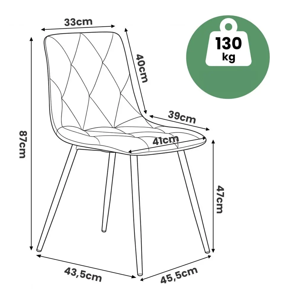 Набор стульев Akord Milo 2pcs (Black) - 8