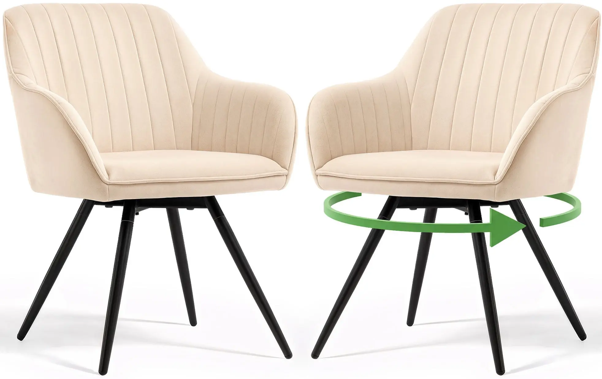 Набор стульев Akord Turno 2pcs (Beige/Black) - 3