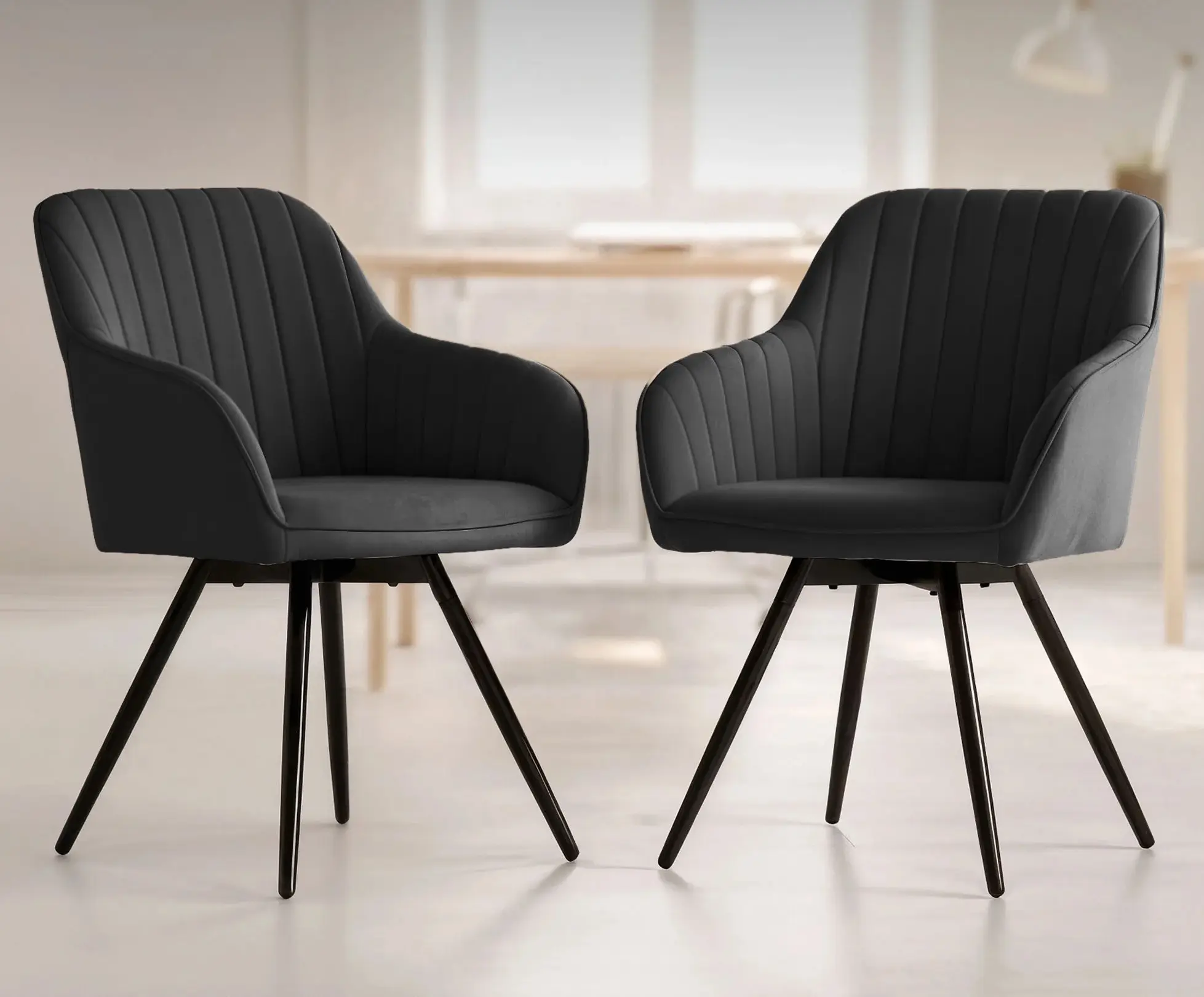 Set scaune Akord Turno 2pcs (Black) - 2