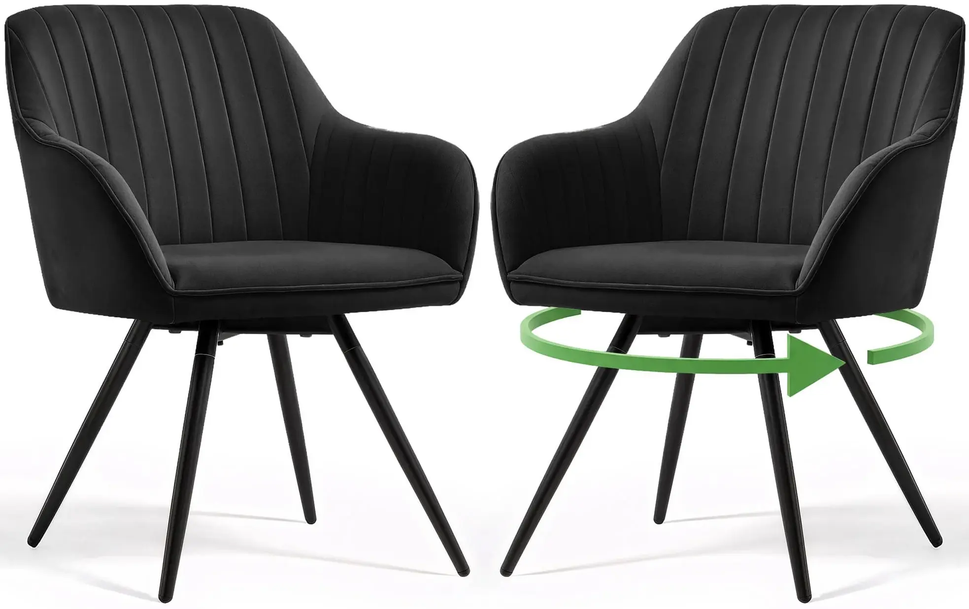 Set scaune Akord Turno 2pcs (Black) - 3