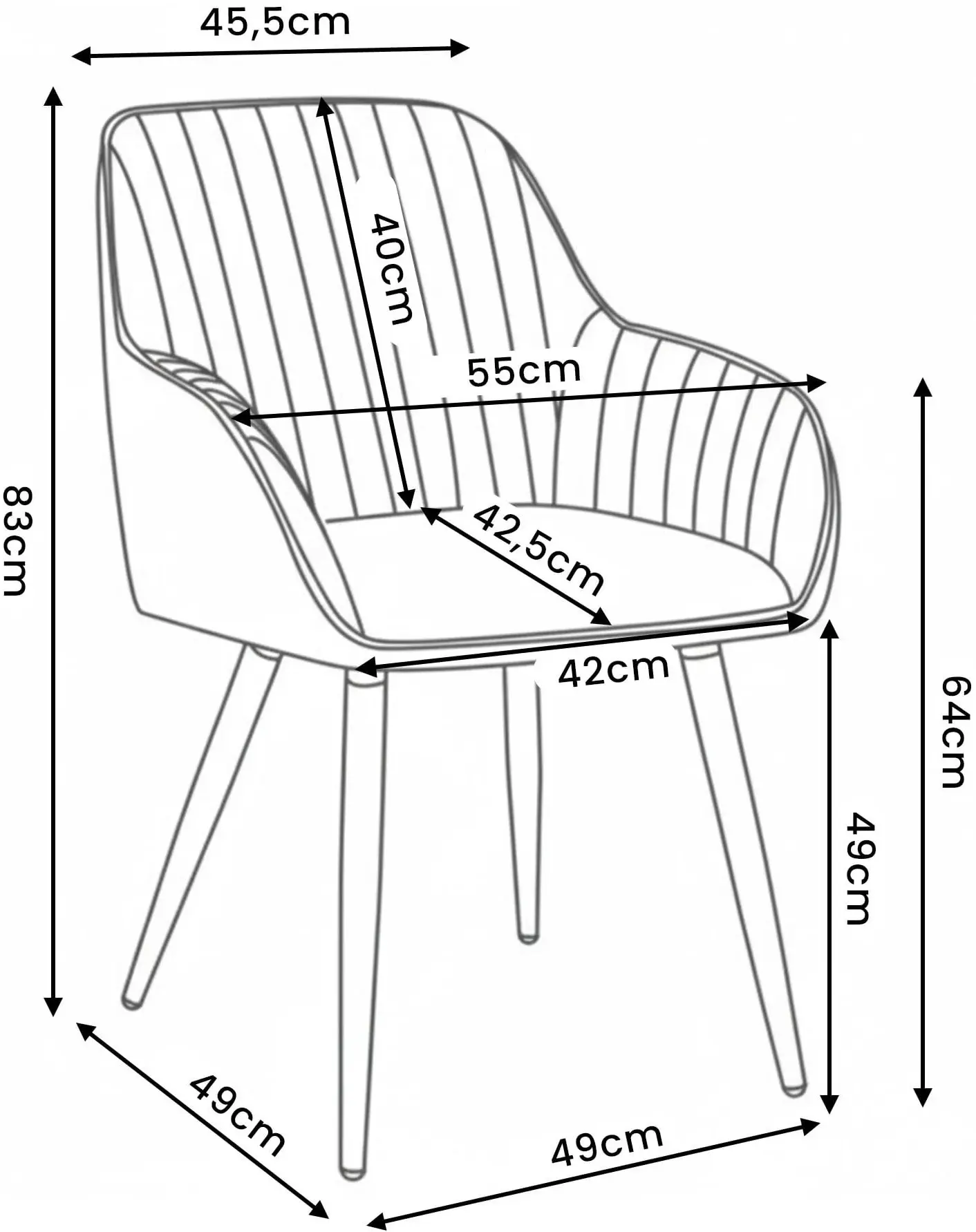 Набор стульев Akord Turno 2pcs (Grey/Black)