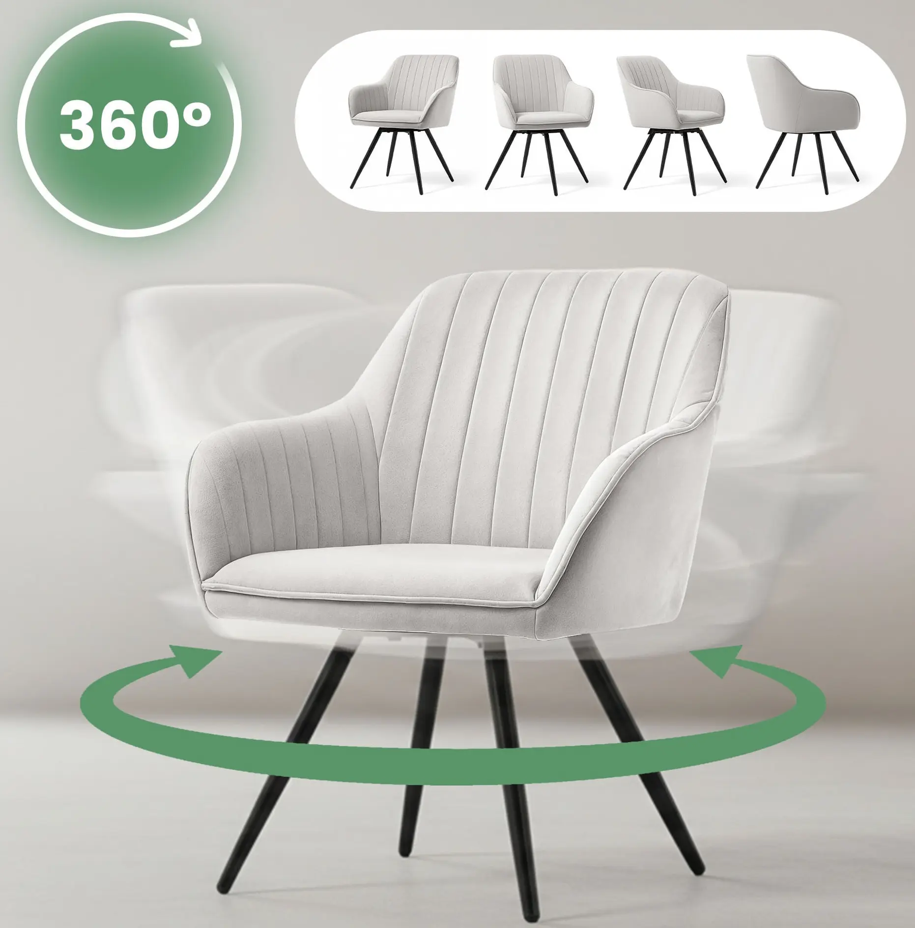 Набор стульев Akord Turno 2pcs (Grey/Black)