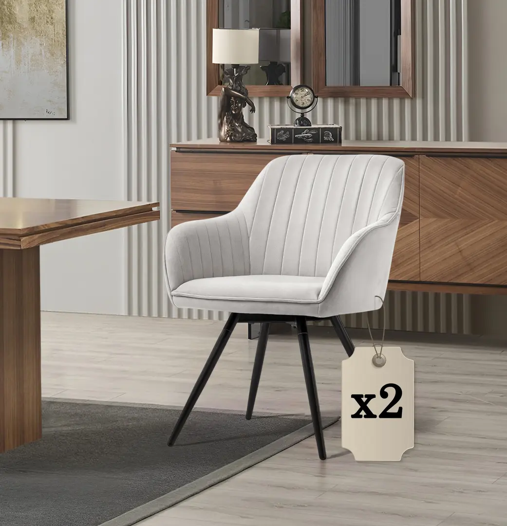 Набор стульев Akord Turno 2pcs (Grey/Black)