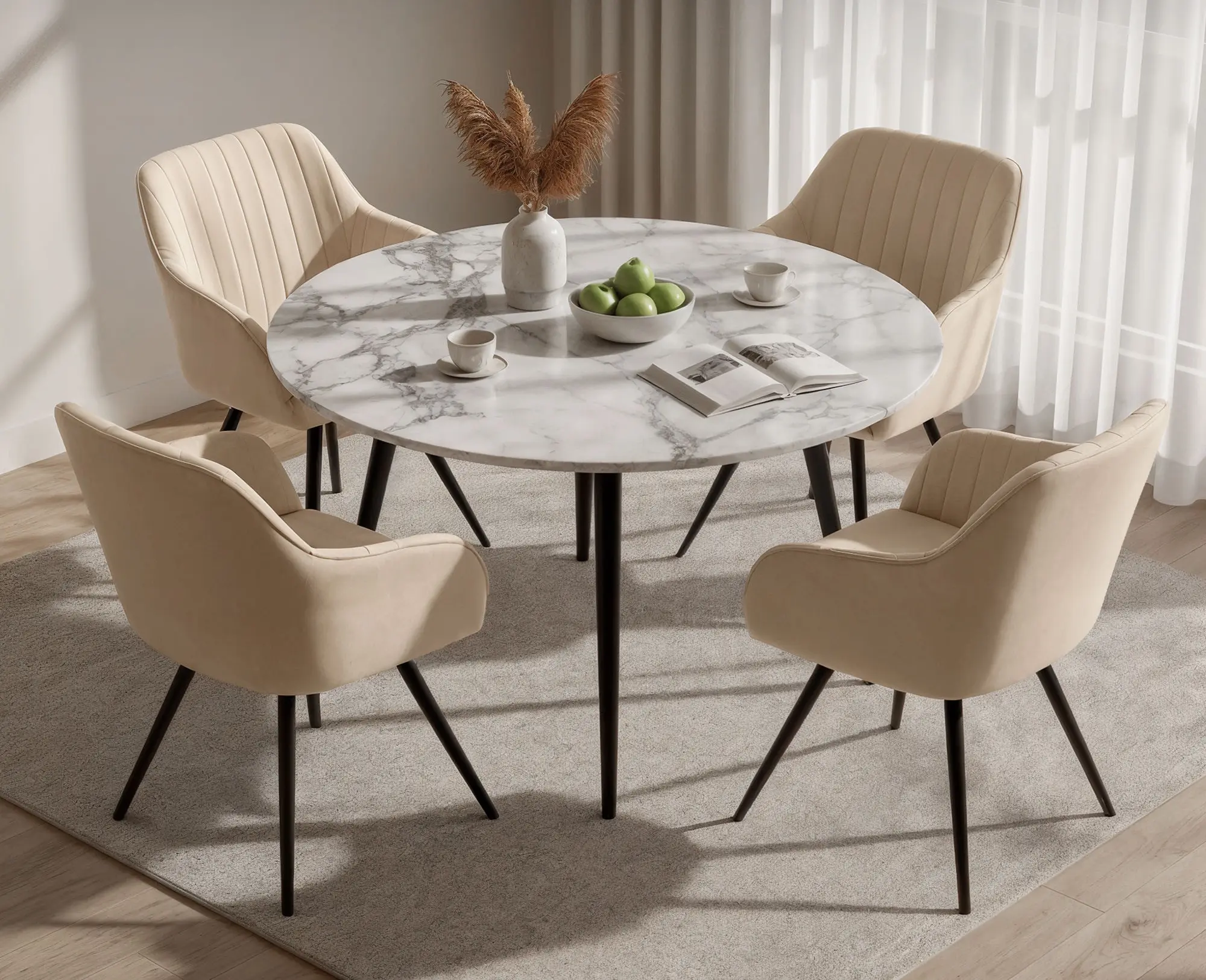 Набор стульев Akord Turno 4pcs (Beige/Black)