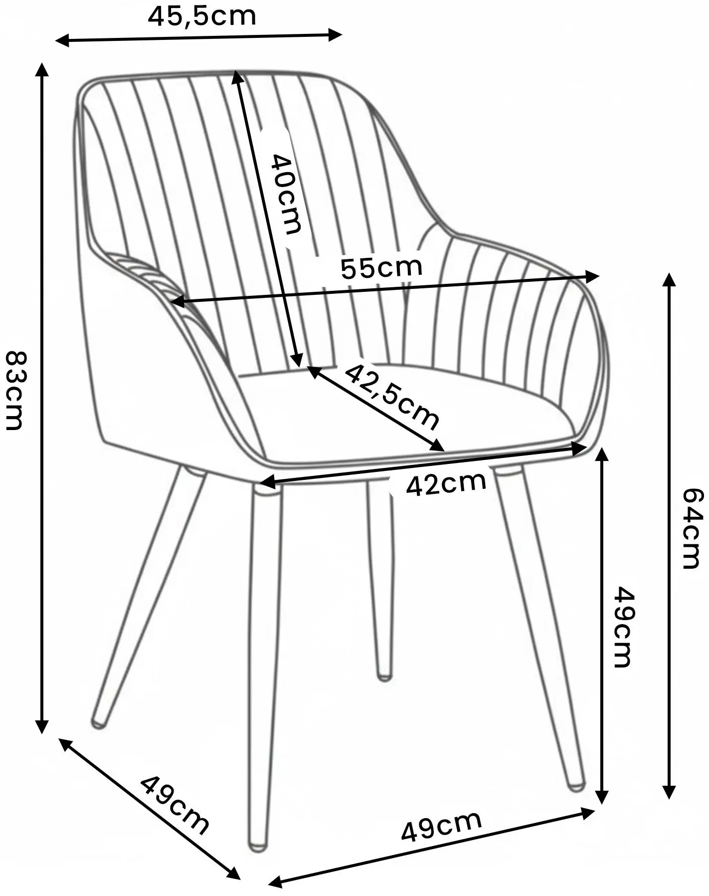 Набор стульев Akord Turno 4pcs (Beige/Black)