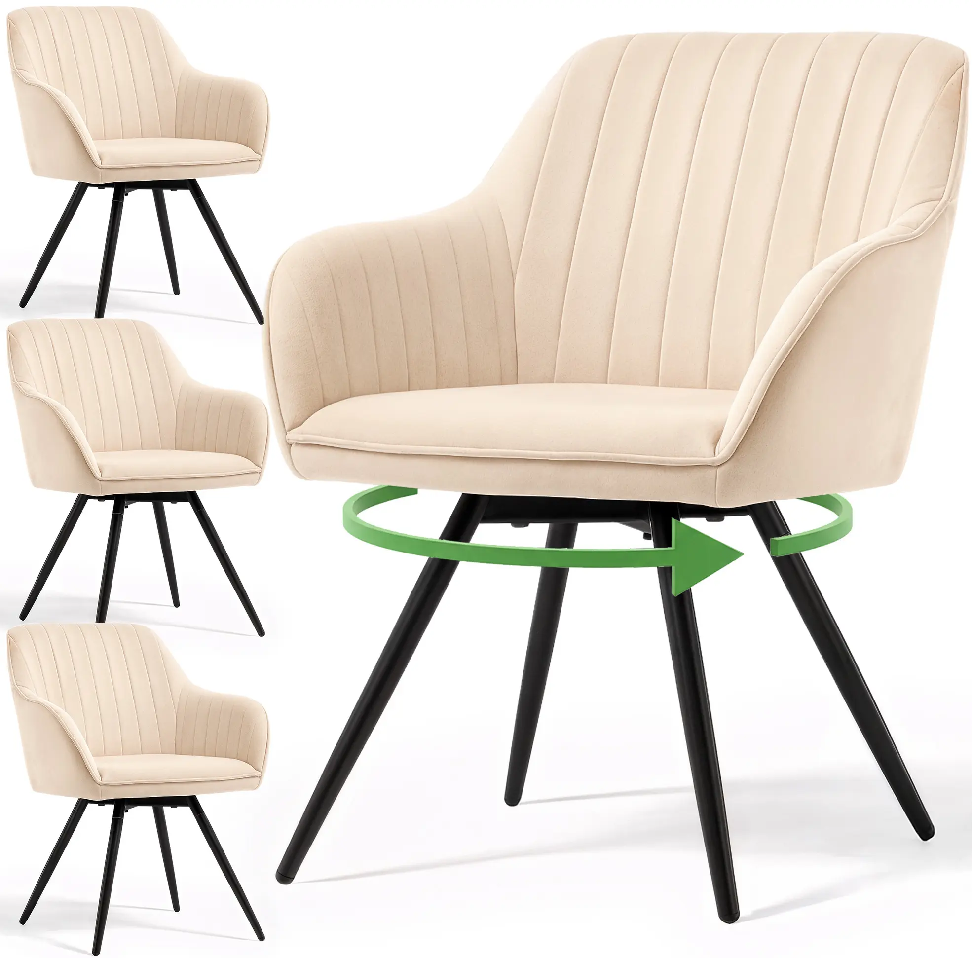 Набор стульев Akord Turno 4pcs (Beige/Black)