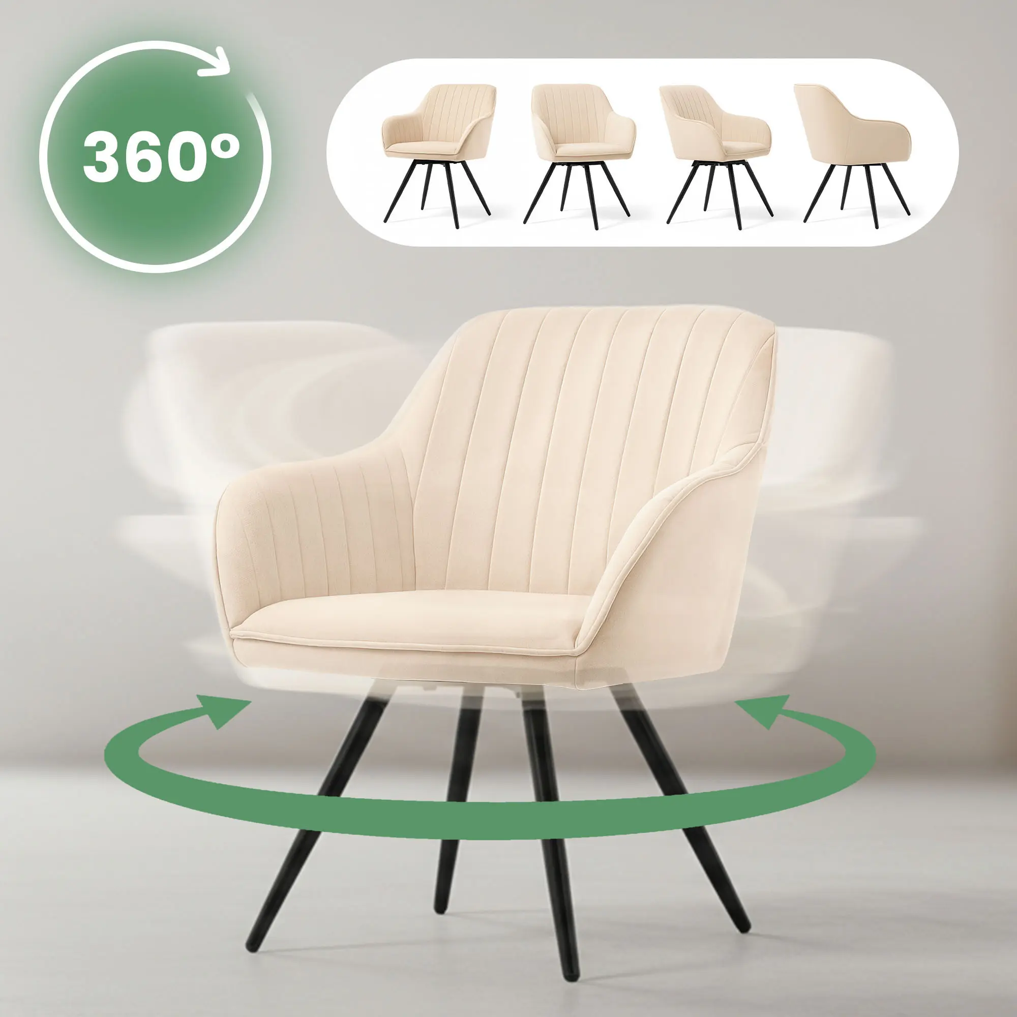 Набор стульев Akord Turno 4pcs (Beige/Black)