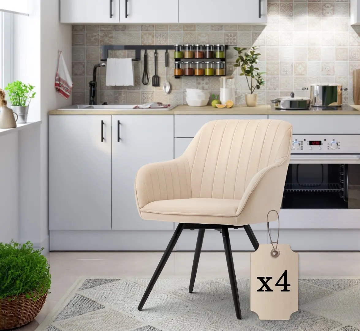 Набор стульев Akord Turno 4pcs (Beige/Black)