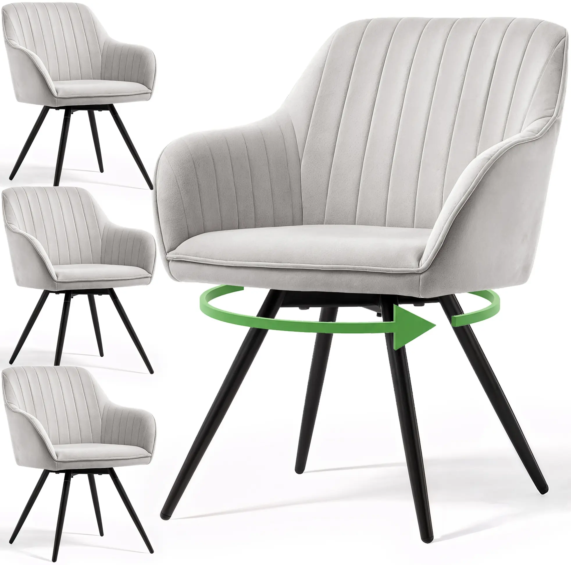 Набор стульев Akord Turno 4pcs (Grey/Black)