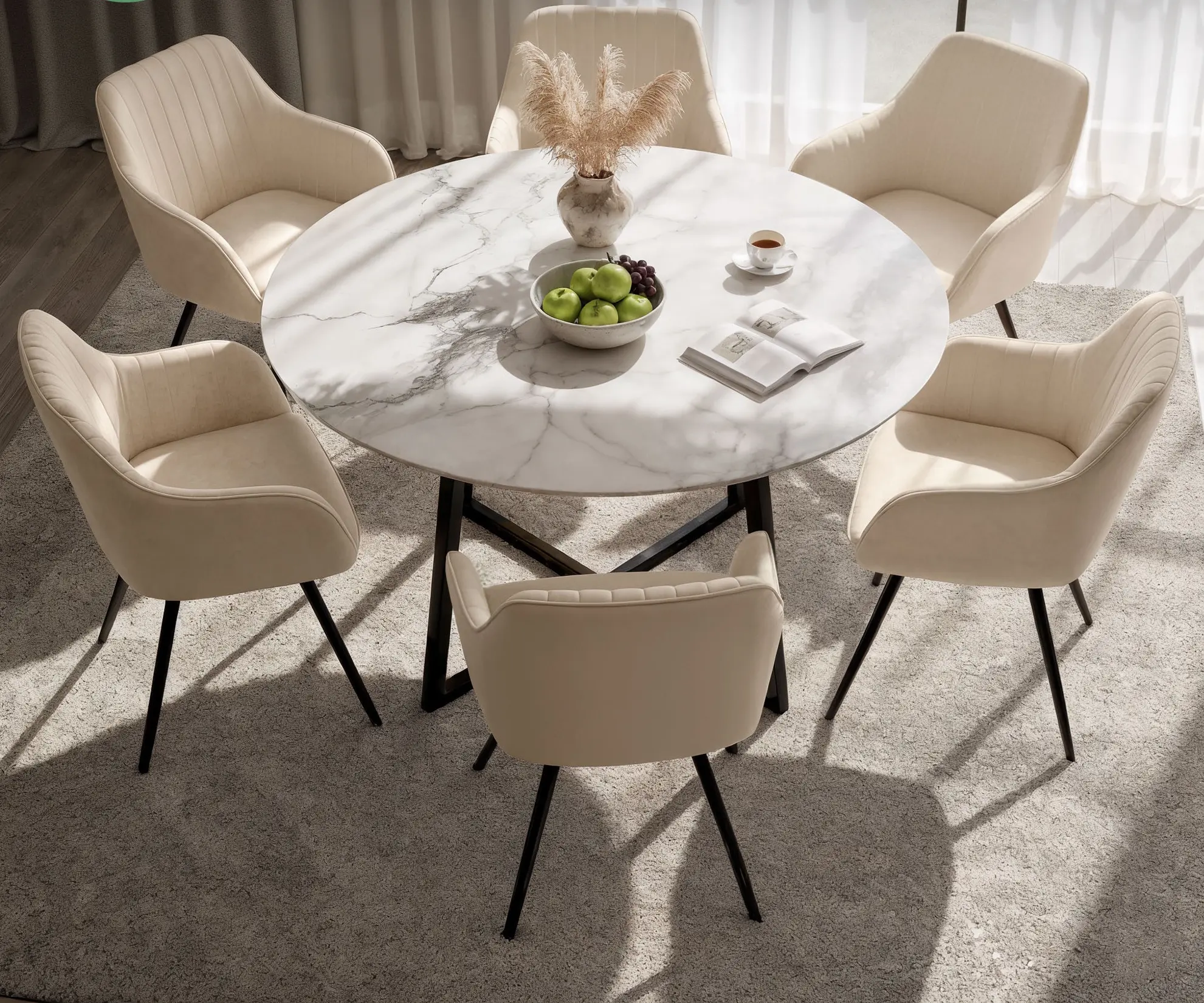 Набор стульев Akord Turno 6pcs (Beige/Black) - 2