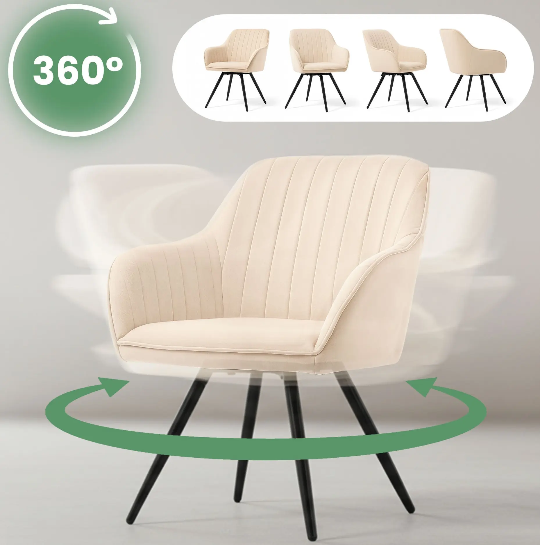 Набор стульев Akord Turno 6pcs (Beige/Black) - 8