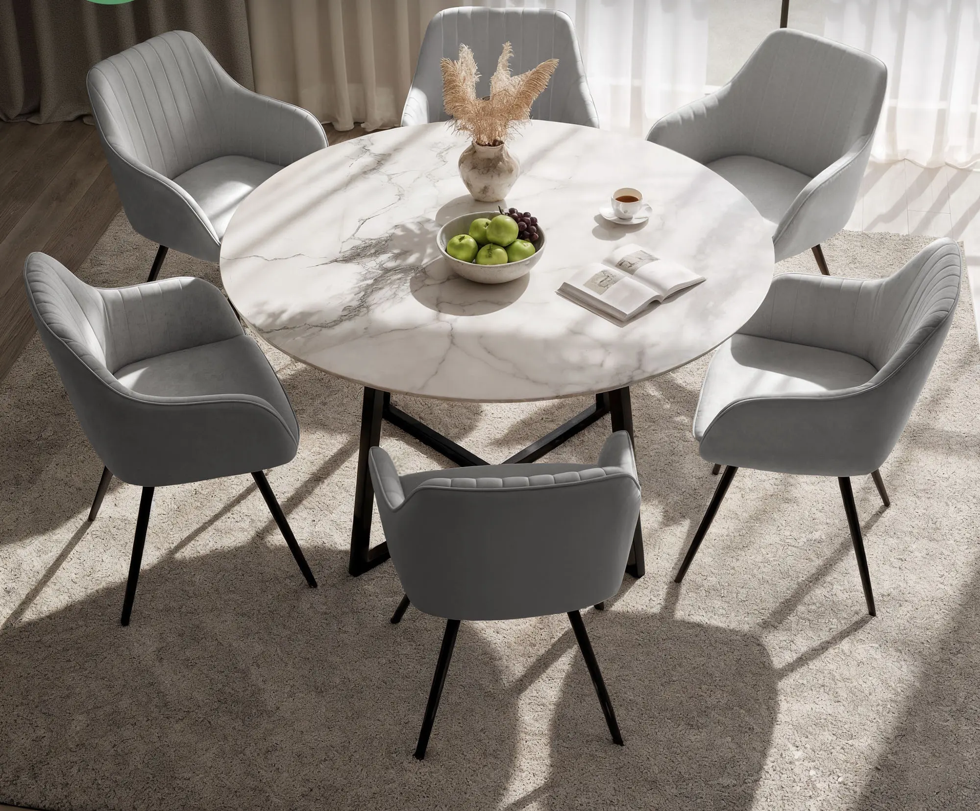 Set scaune Akord Turno 6pcs (Grey/Black)