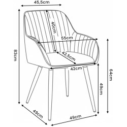Set scaune Akord Turno 6pcs (Grey/Black) Thumb