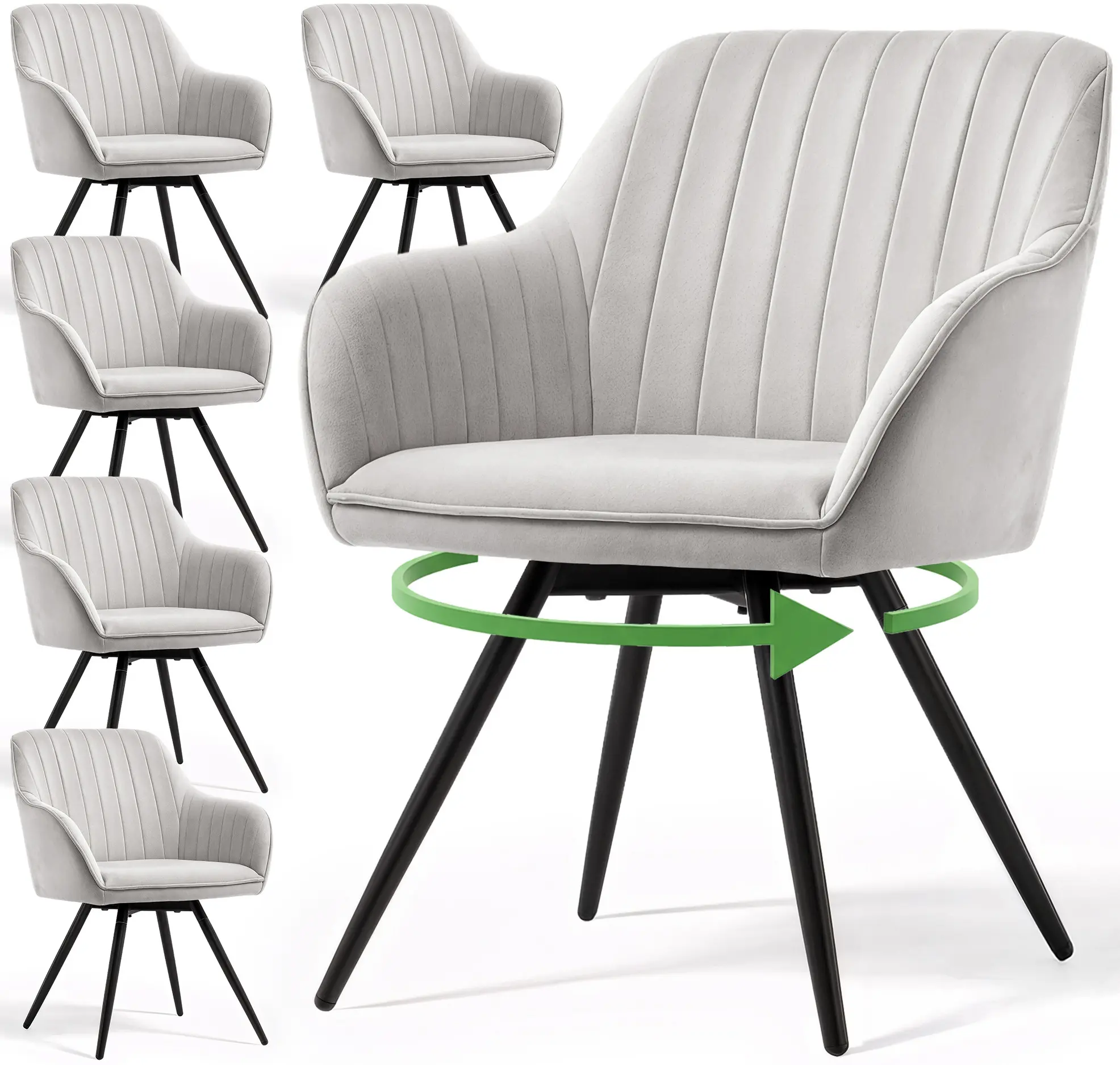 Set scaune Akord Turno 6pcs (Grey/Black)