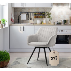 Set scaune Akord Turno 6pcs (Grey/Black)