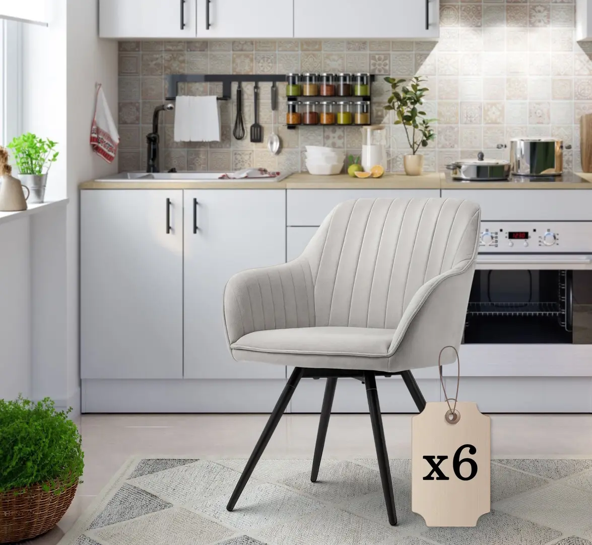 Set scaune Akord Turno 6pcs (Grey/Black)