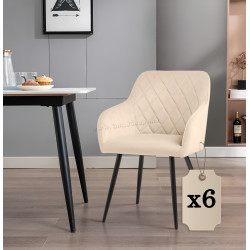 Набор стульев Akord Velto 6pcs (Beige/Black)