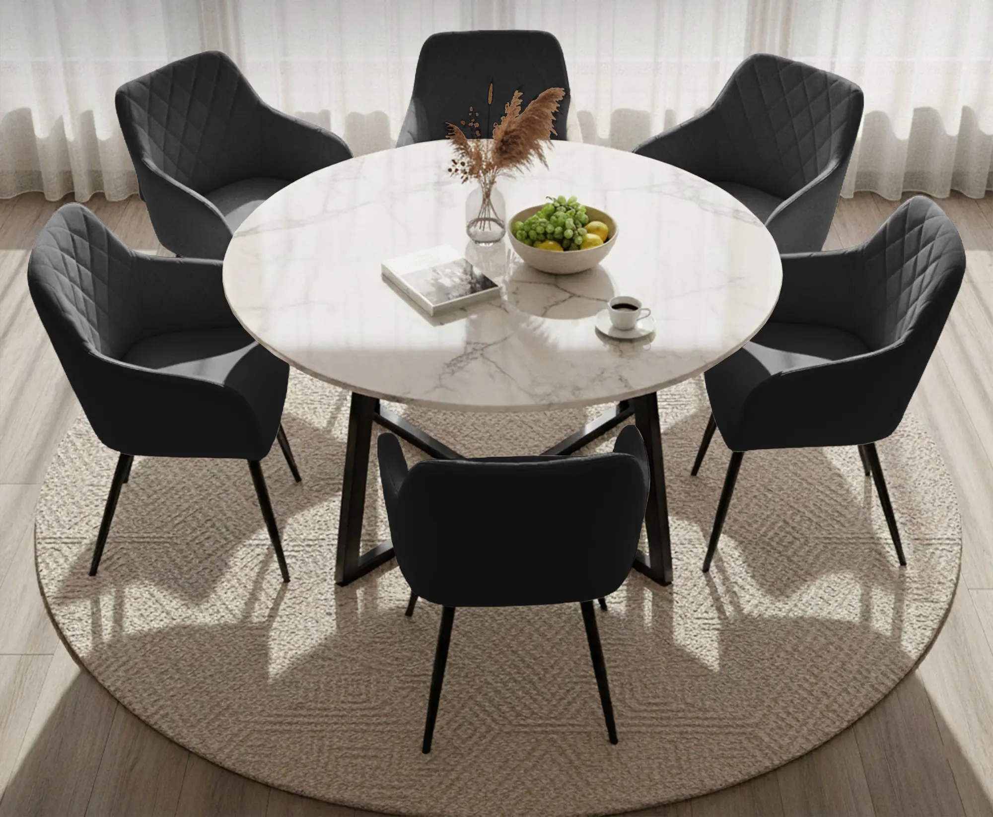 Set scaune Akord Velto 6pcs (Black) - 2