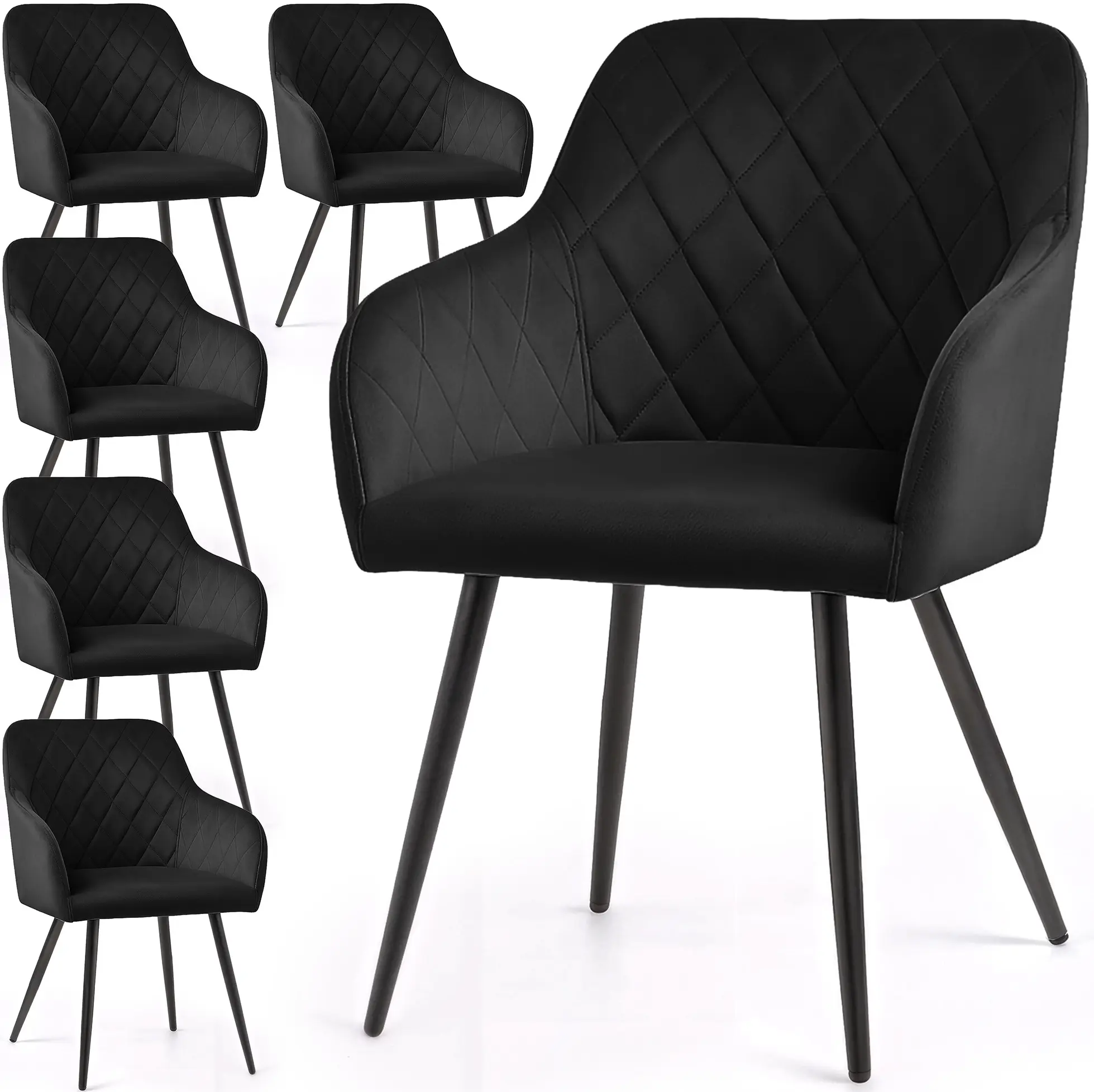 Set scaune Akord Velto 6pcs (Black) - 3