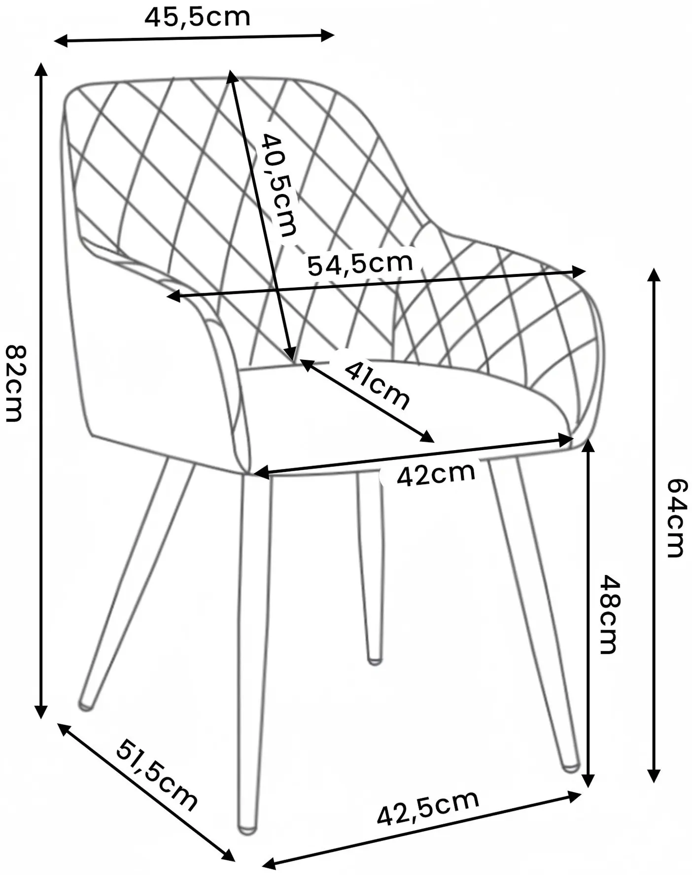 Set scaune Akord Velto 6pcs (Black) - 10