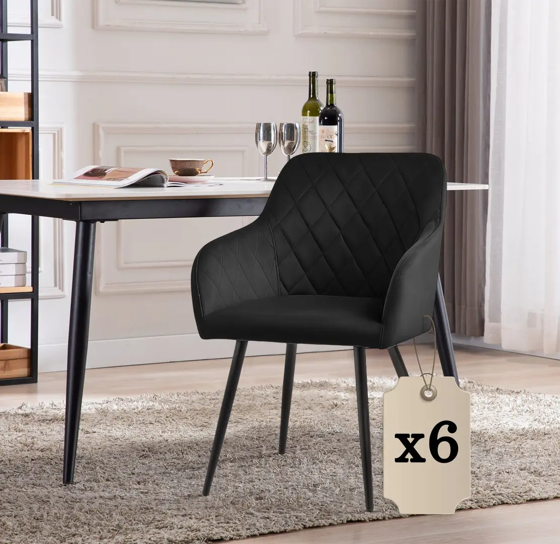 Set scaune Akord Velto 6pcs (Black)