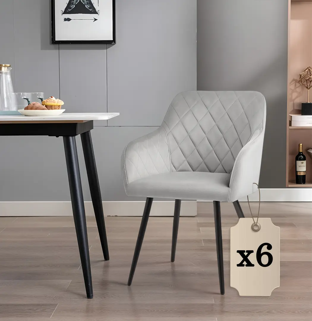 Набор стульев Akord Velto 6pcs (Grey/Black)