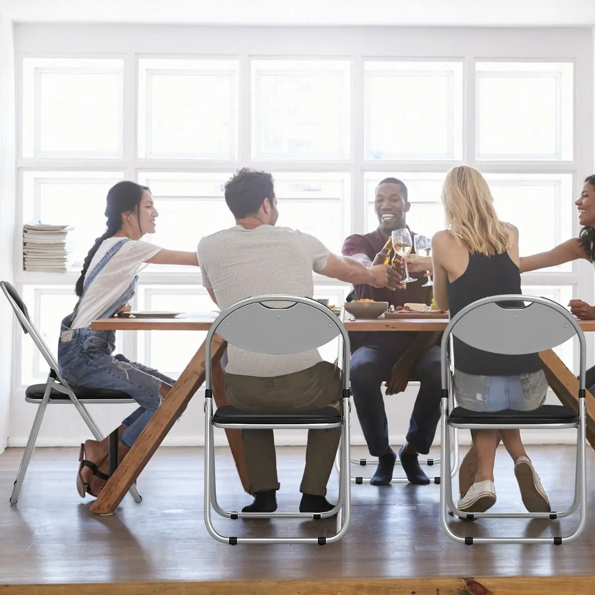 Набор стульев Costway HW54398-4 (Black)