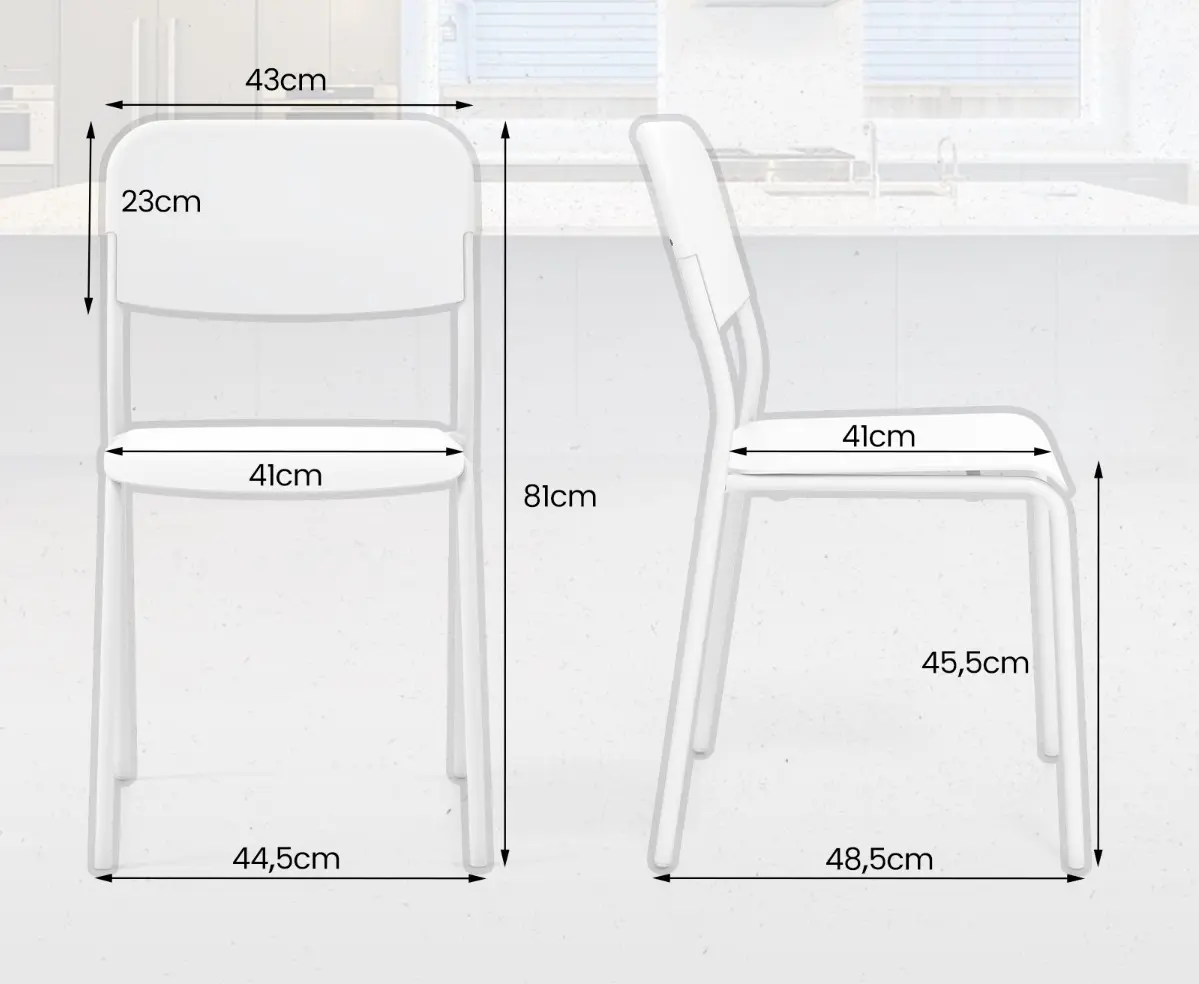 Set scaune Costway KC56983DK-4 (White)