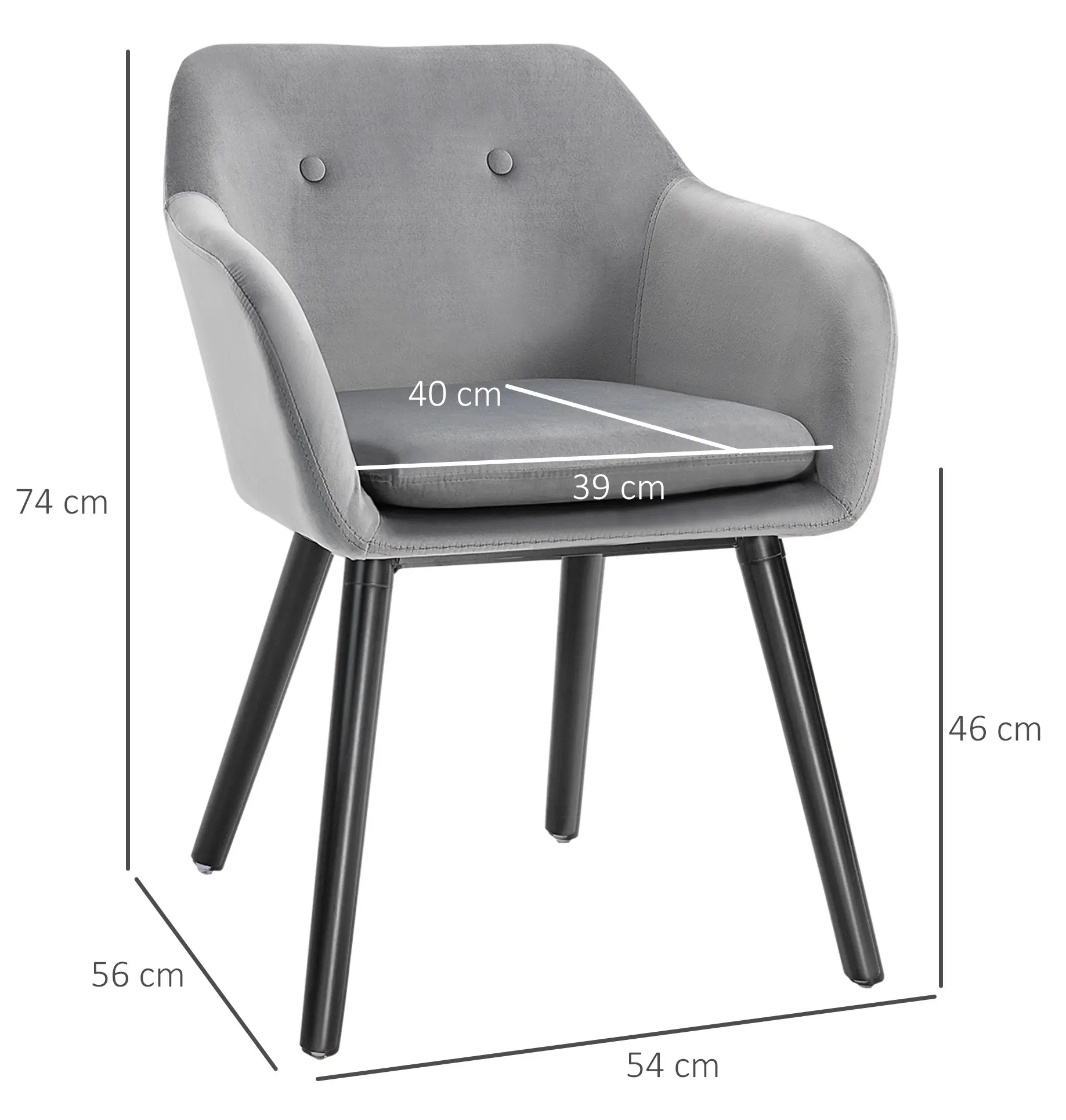 Set scaune Homcom 835-140GY (Grey) - 4