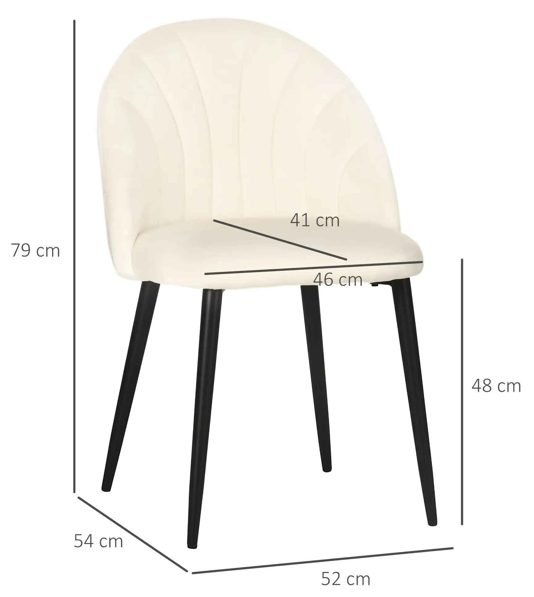 Set scaune Homcom 835-253V00CW (Cream White) - 3
