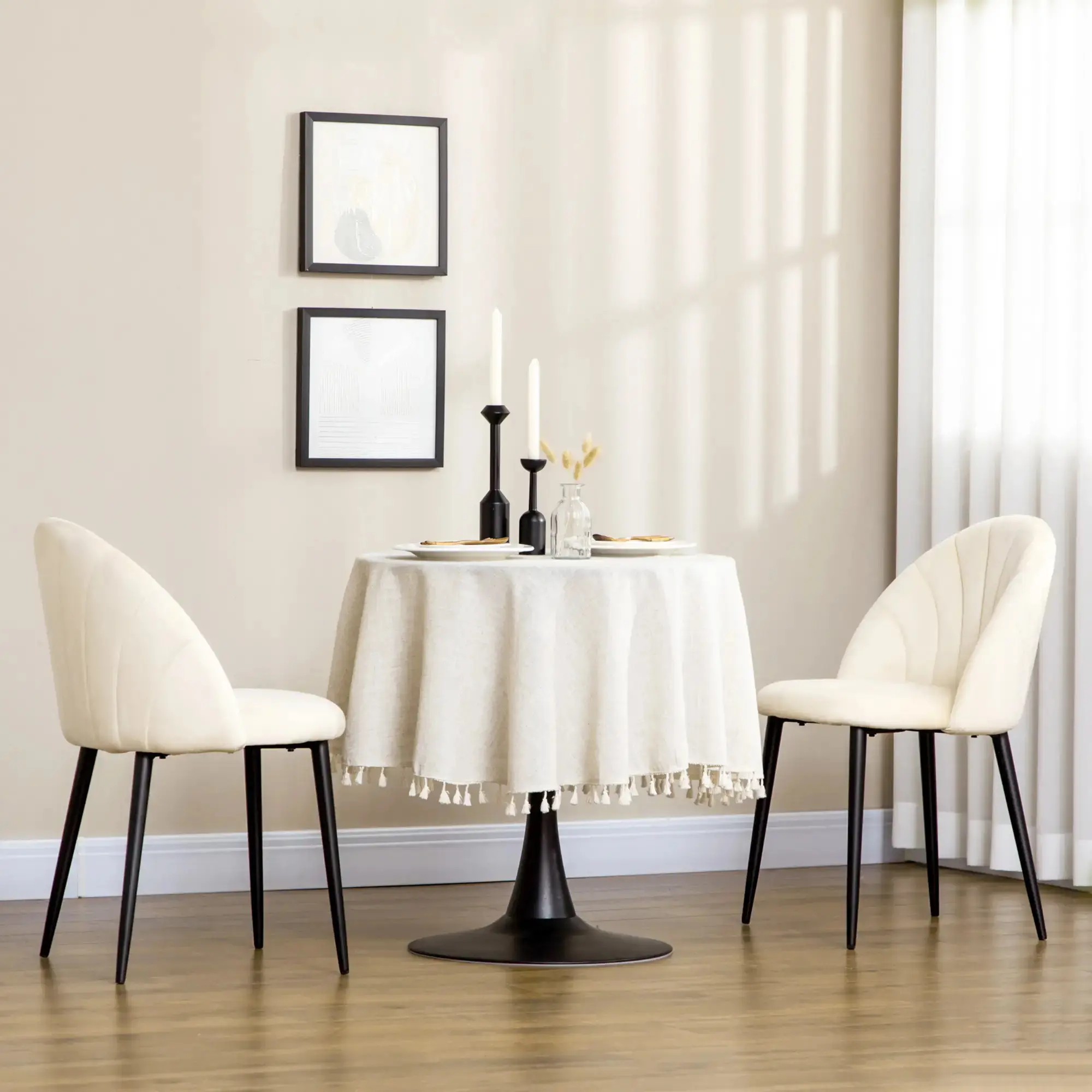 Set scaune Homcom 835-253V00CW (Cream White) - 8