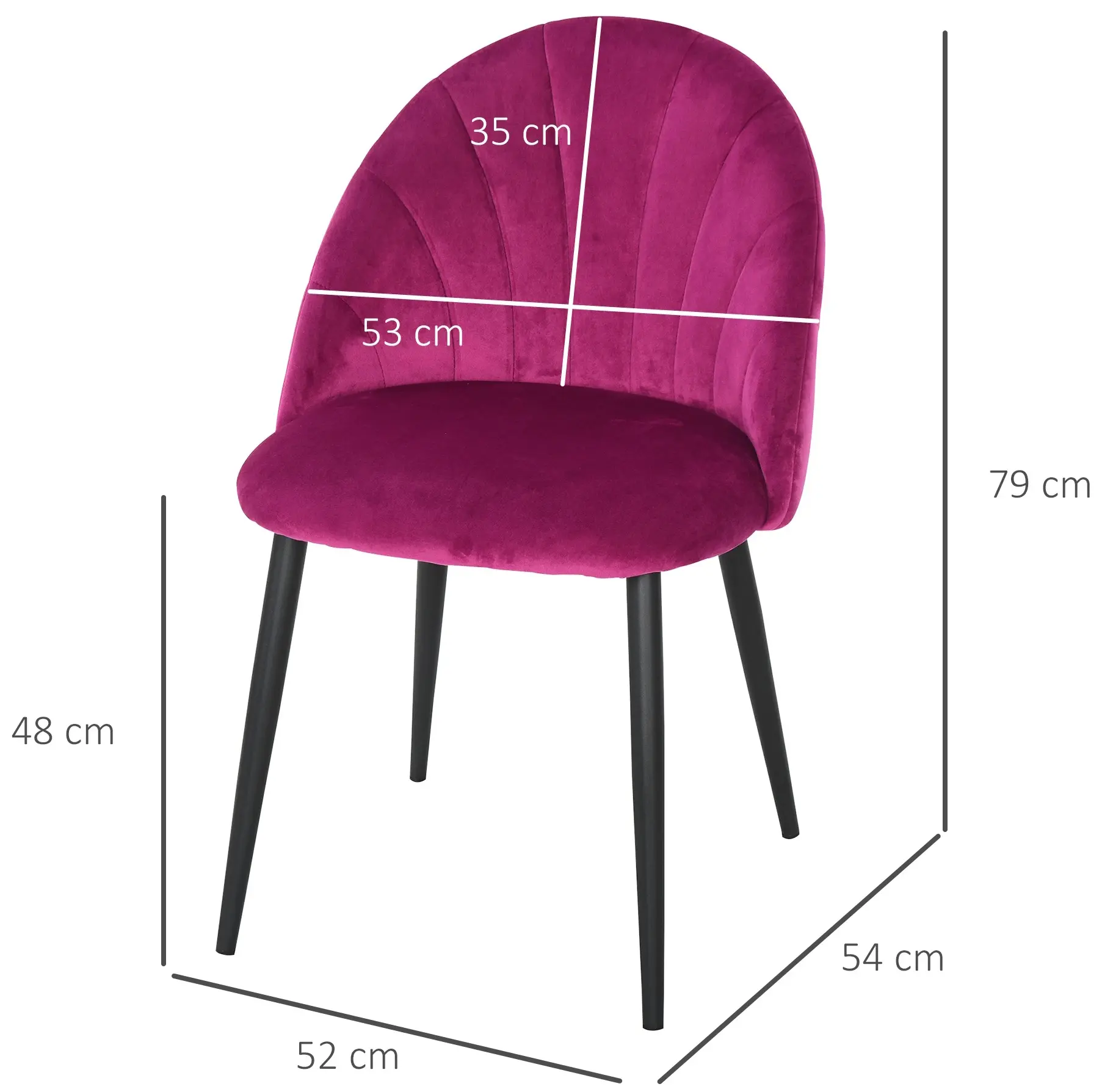 Set scaune Homcom 835-253WR (Fuchsia) - 4