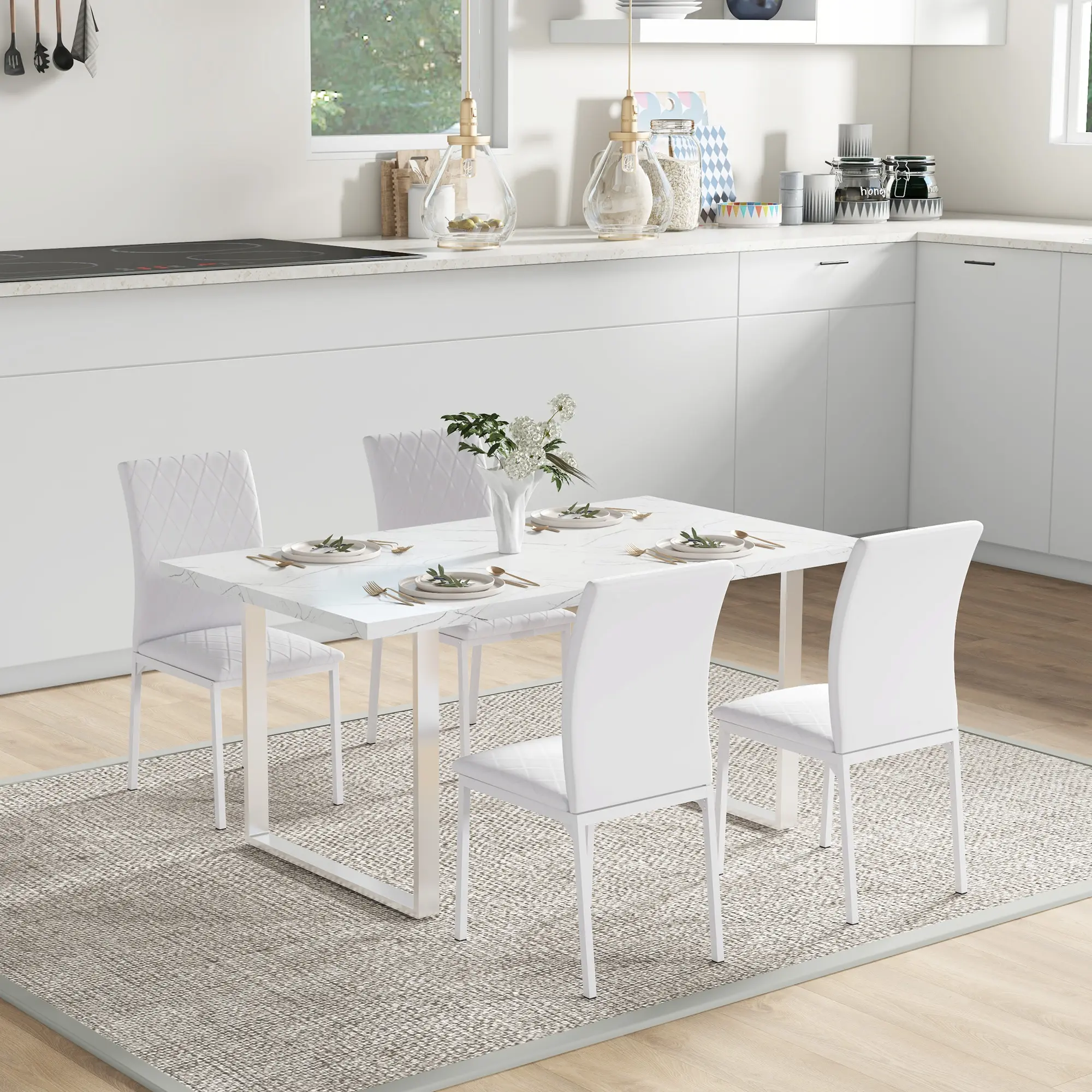 Set scaune Homcom 835-478WT (White) - 8