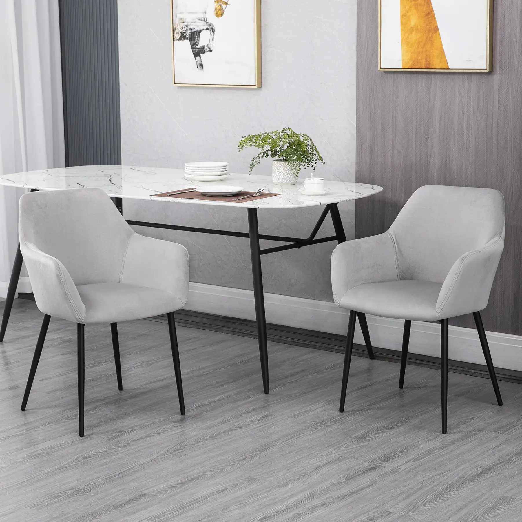 Комплект стульев Homcom 835-771V00LG (Light Grey) - 7