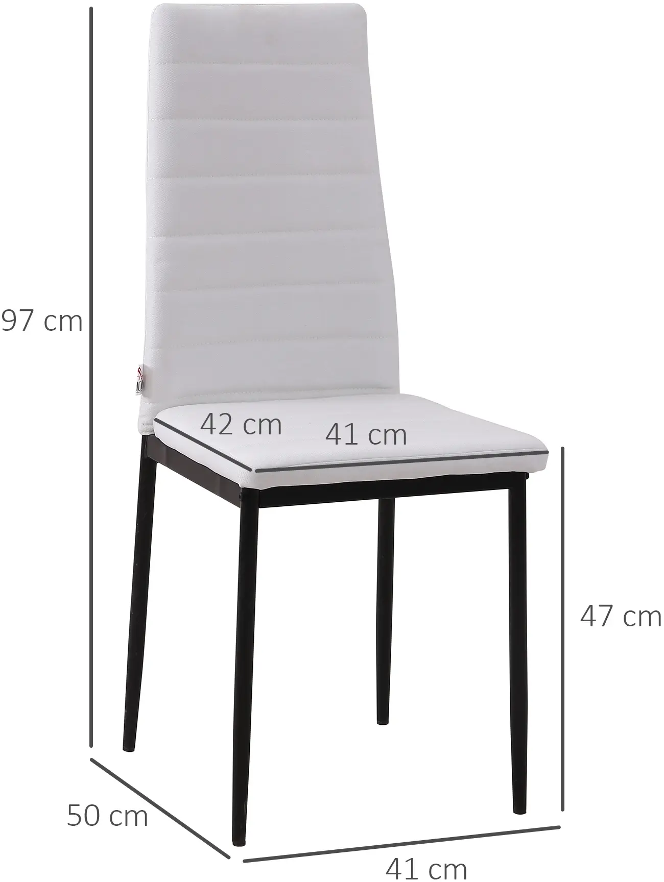 Набор стульев Homcom 835-483V01WT (White/Black) - 5
