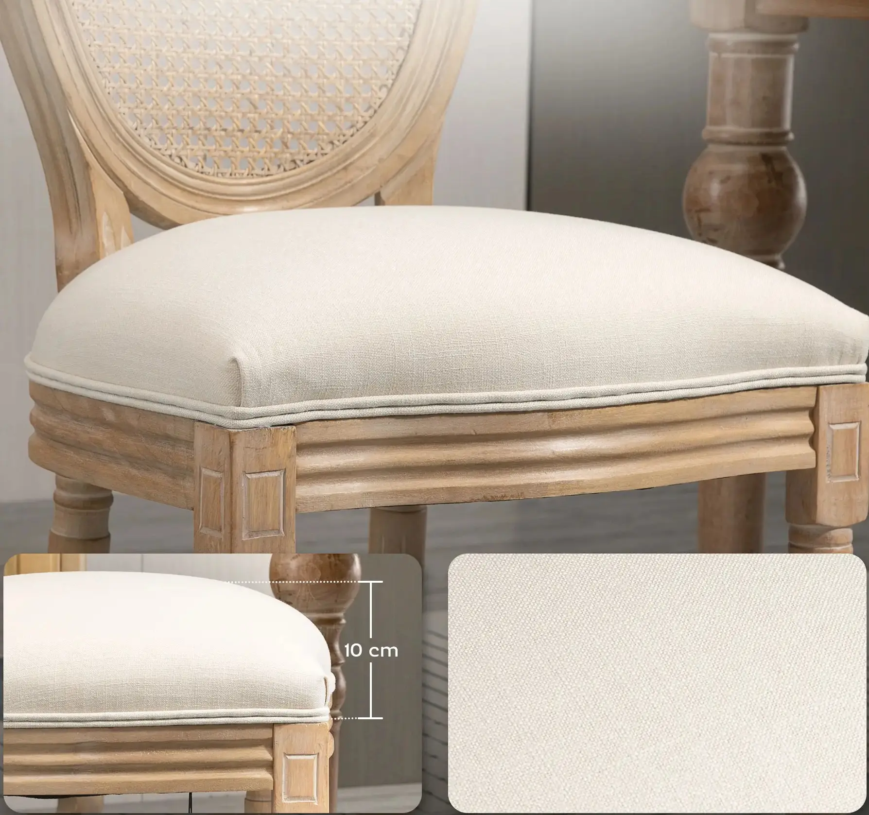Набор стульев Homcom 835-523CW (Cream White) - 7