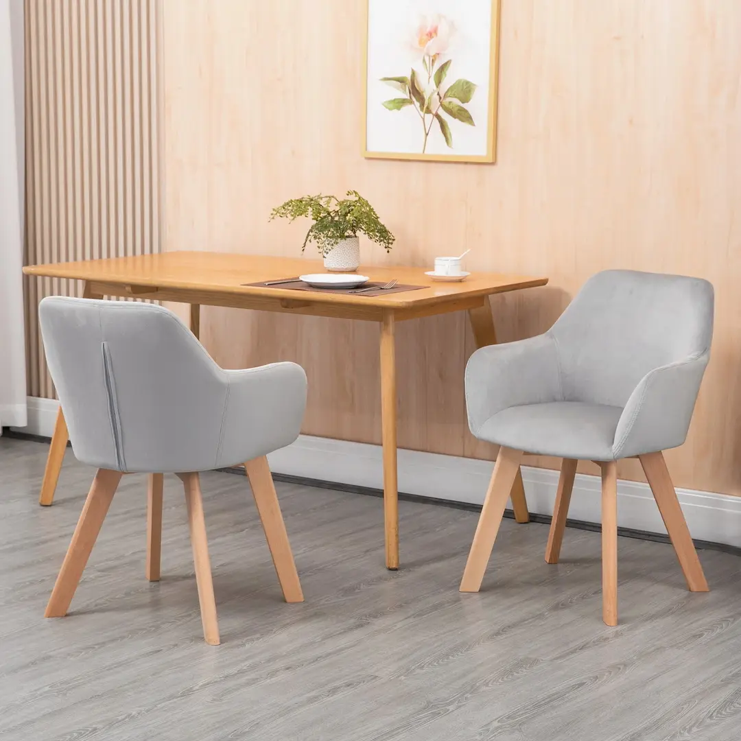 Набор стульев Homcom 835-728V00GY (Grey/Wood)