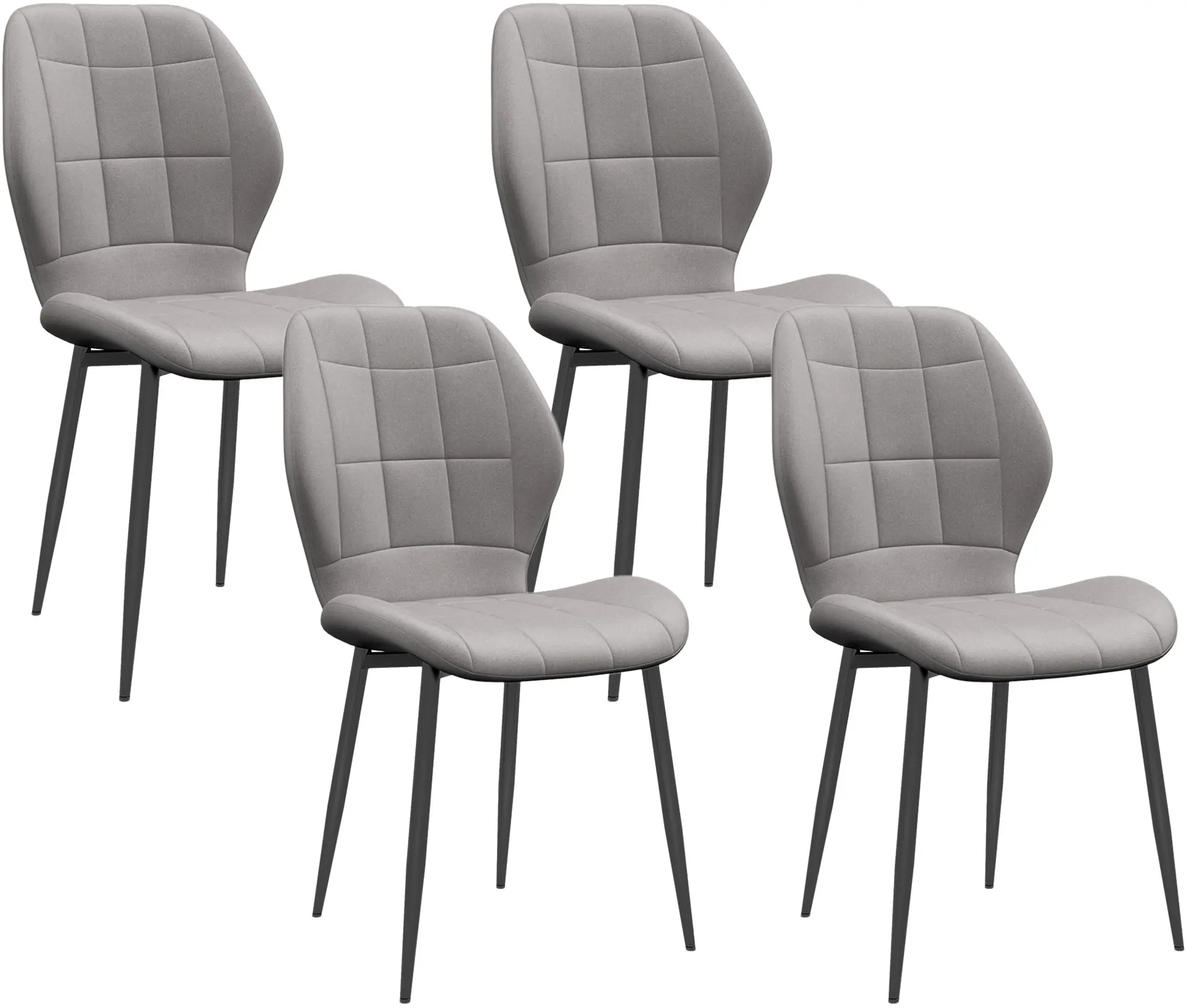 Набор стульев Homcom 83A-135V00LG (Light Grey/Black) - 2